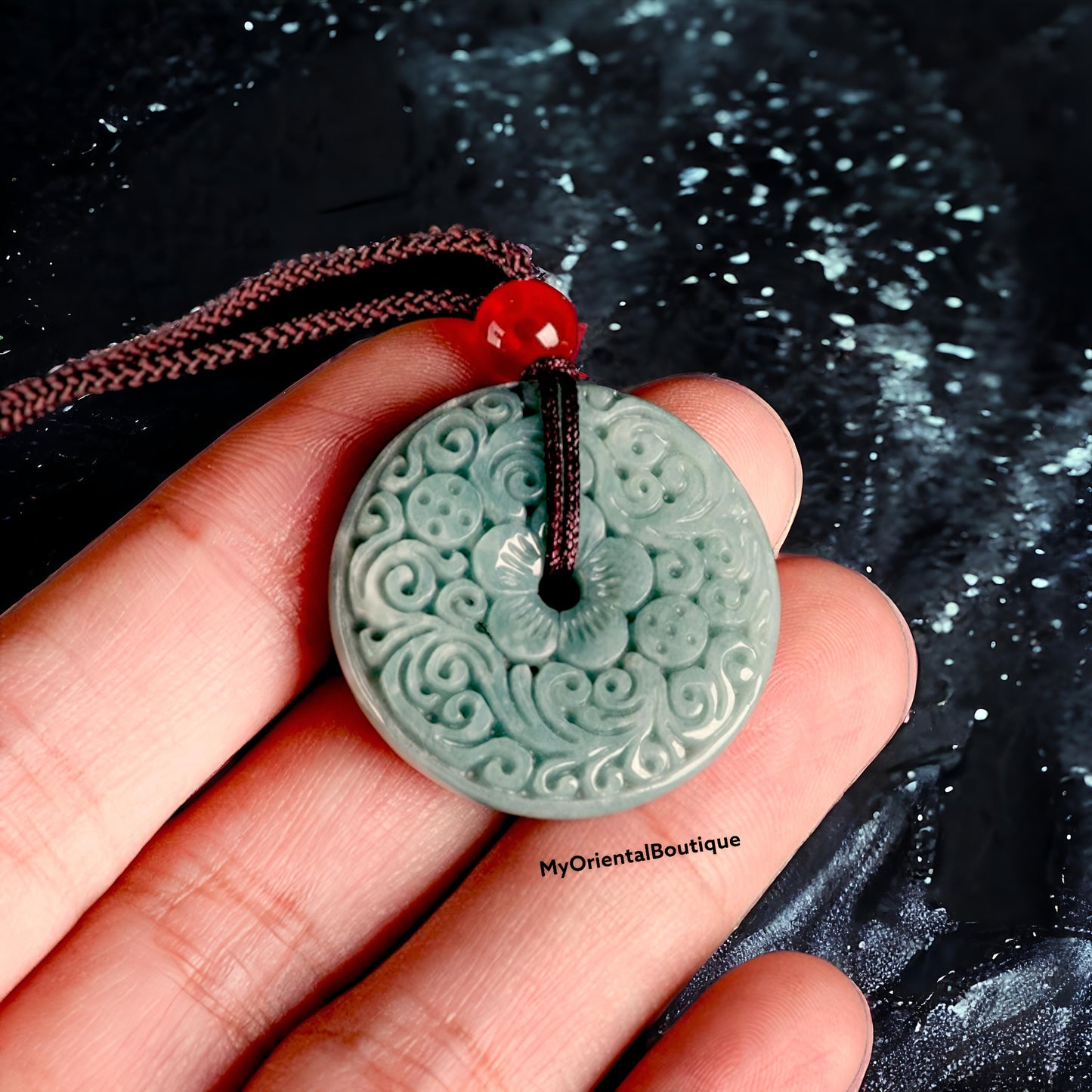 Zen Authentic Green Jade Necklace Talisman Amulet: FREE SHIPPING