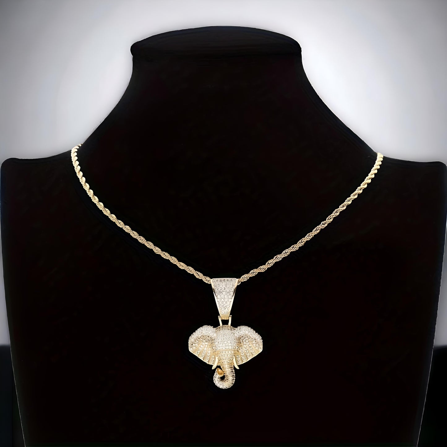 Elephant Shiny Diamond Necklace Talisman Amulet: FREE SHIPPING