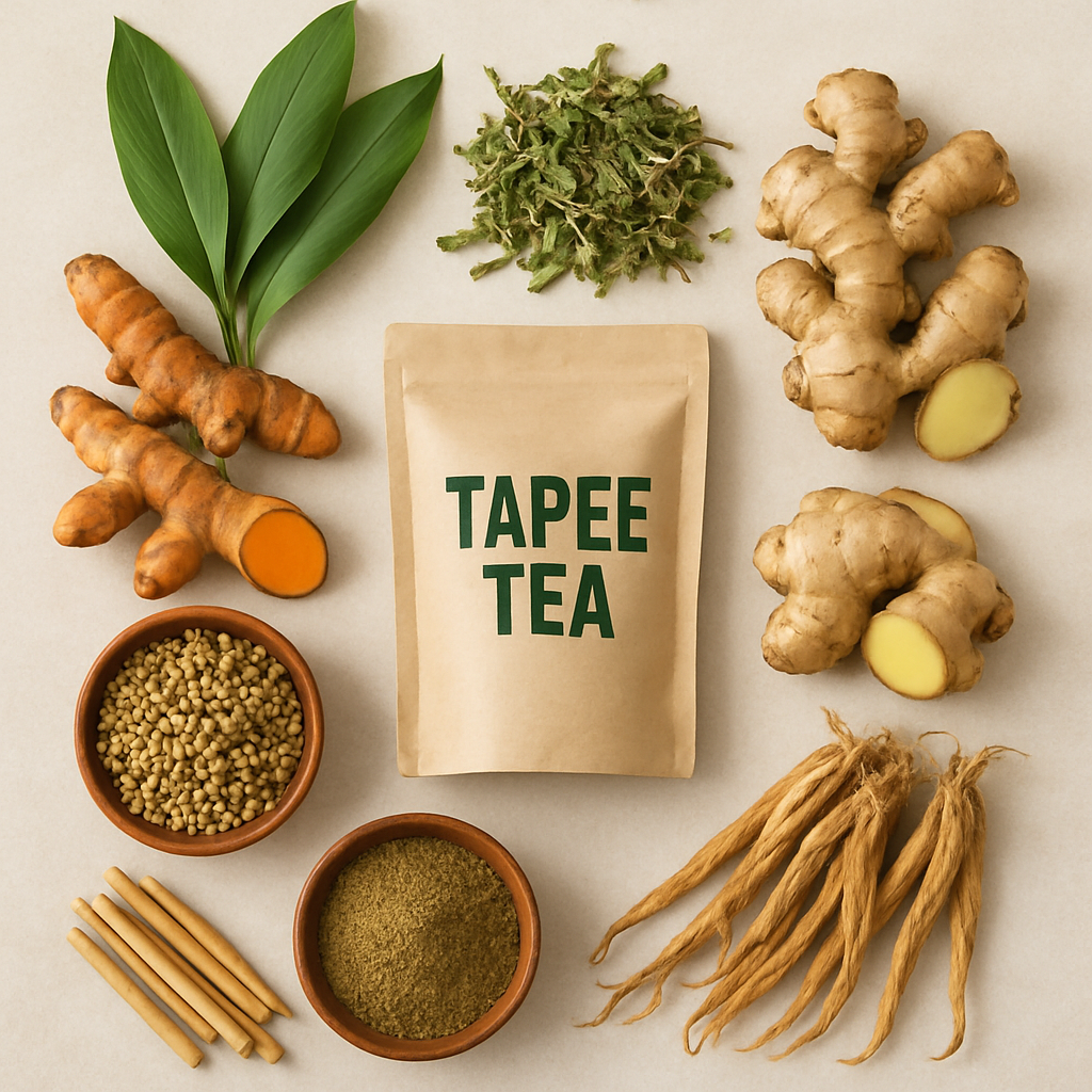 Various herbal ingredients used in Tapee Tea