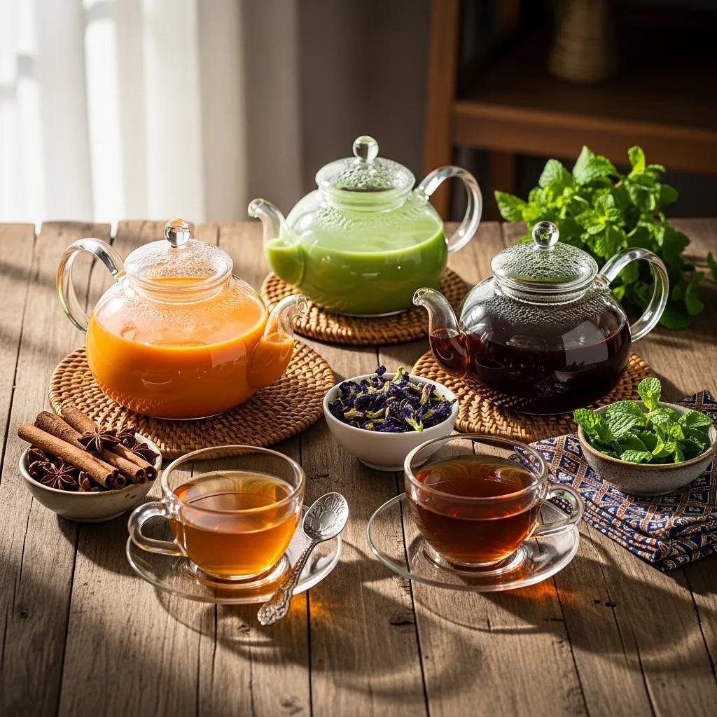 Exploring the Healing Power of Authentic Thai Teas 2 a colorful display of authentic thai teas with fresh herbs and spices highlighting the cultural significance and wellness benefits of thai teas 56821446 db48 4caf b817 8a922fba1543