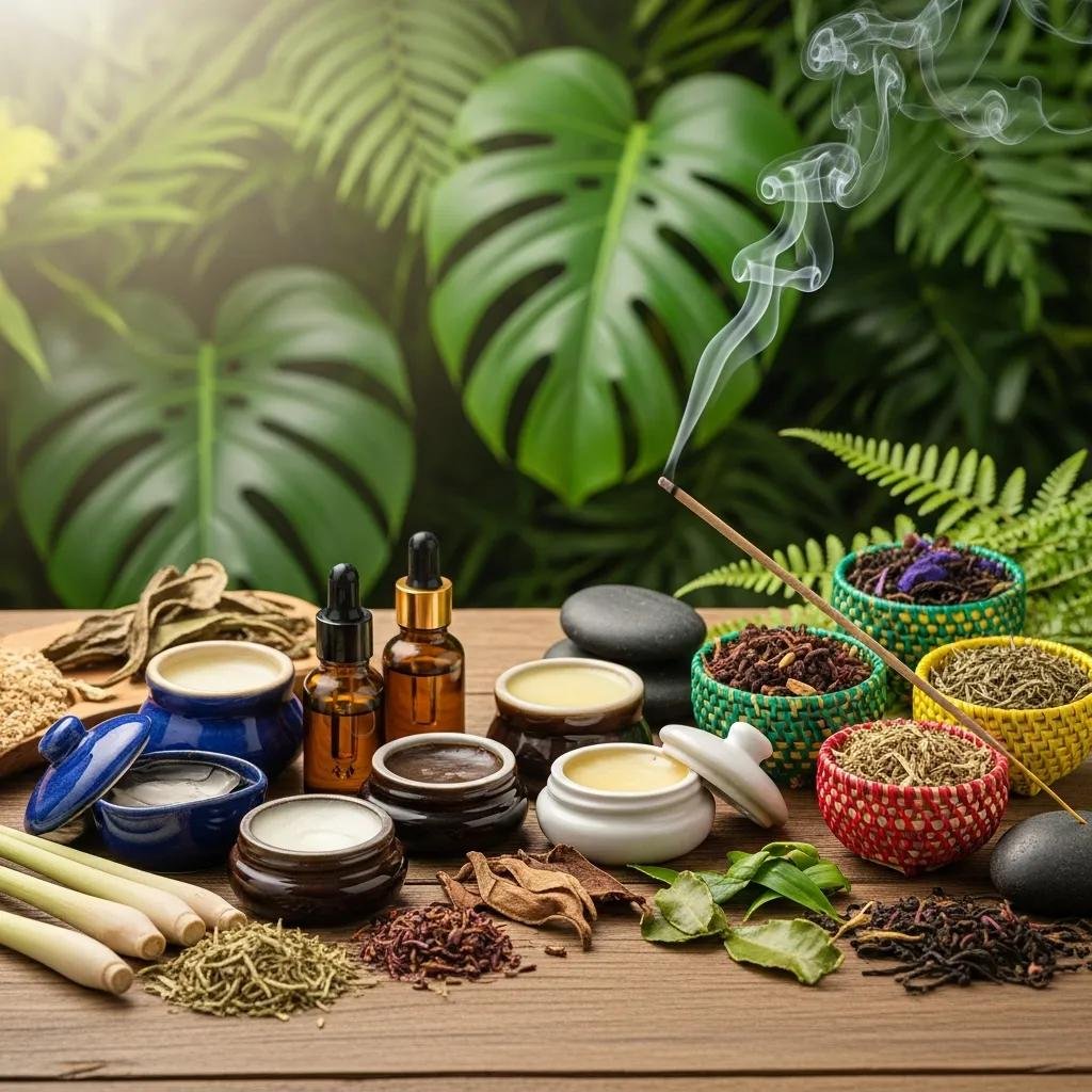 Essential Guide to Authentic Thai Healing Products 2 authentic thai healing products including herbal balms and essential oils on a wooden table surrounded by greenery 830eae63 86fb 4227 a269 caefe3ac6e12