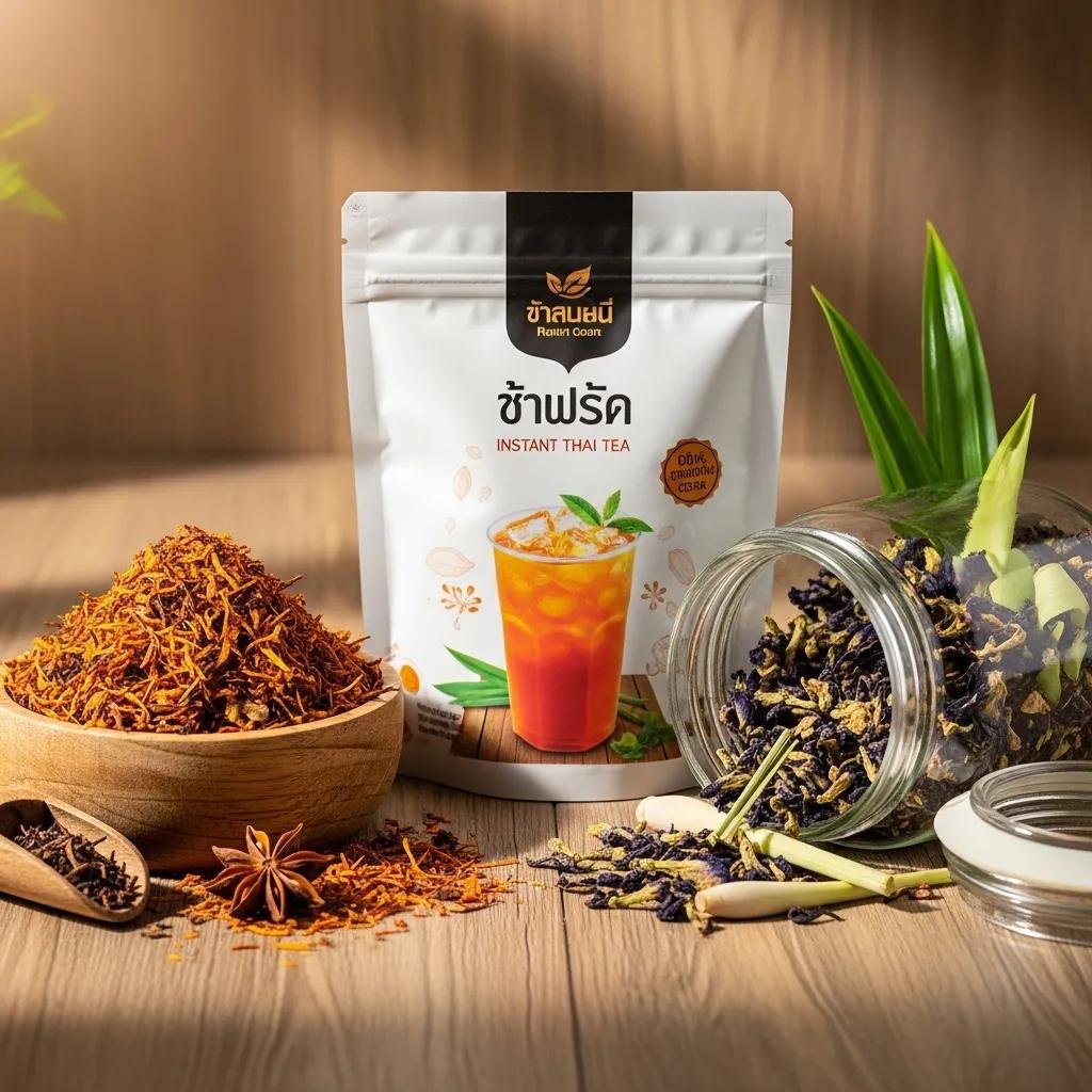 Comparison of loose leaf, instant, and herbal Thai tea types