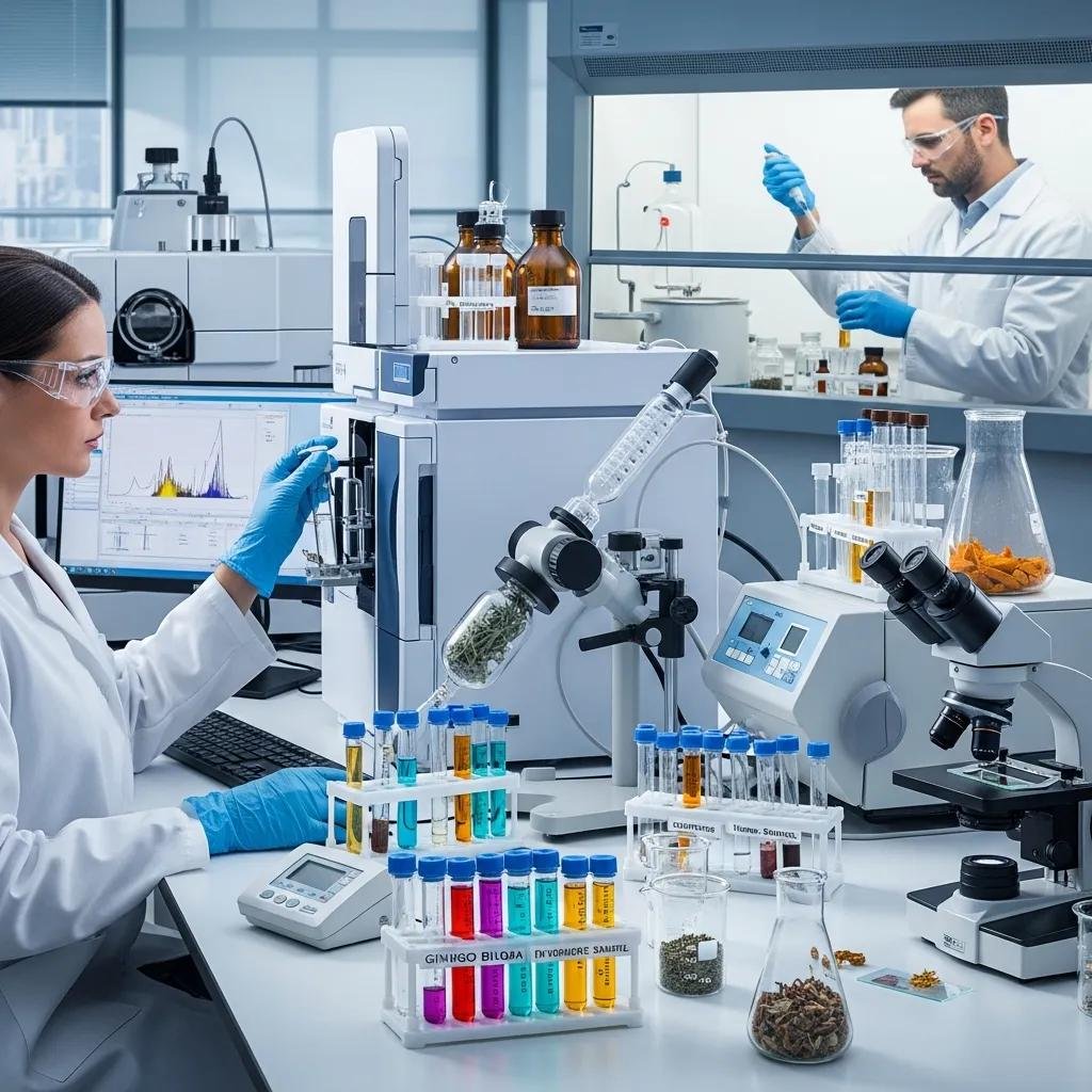 Independent lab testing process ensuring purity and safety of herbal products