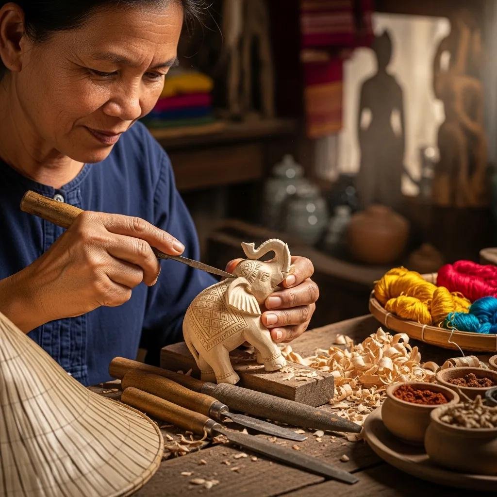Are There Special Discounts for First-Time Customers? 4 Skilled artisan crafting traditional Thai handicrafts, emphasizing authenticity and quality at ArtisanThai.com